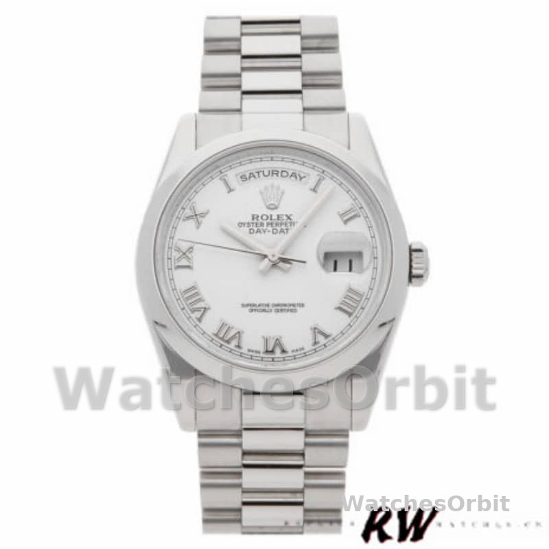 Rolex Day-Date 118206 White Roman Numeral 36mm Unisex Replica Watch