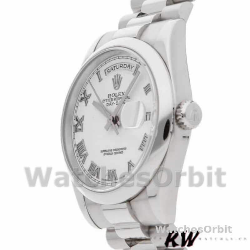 Rolex Day-Date 118206 White Roman Numeral 36mm Unisex Replica Watch
