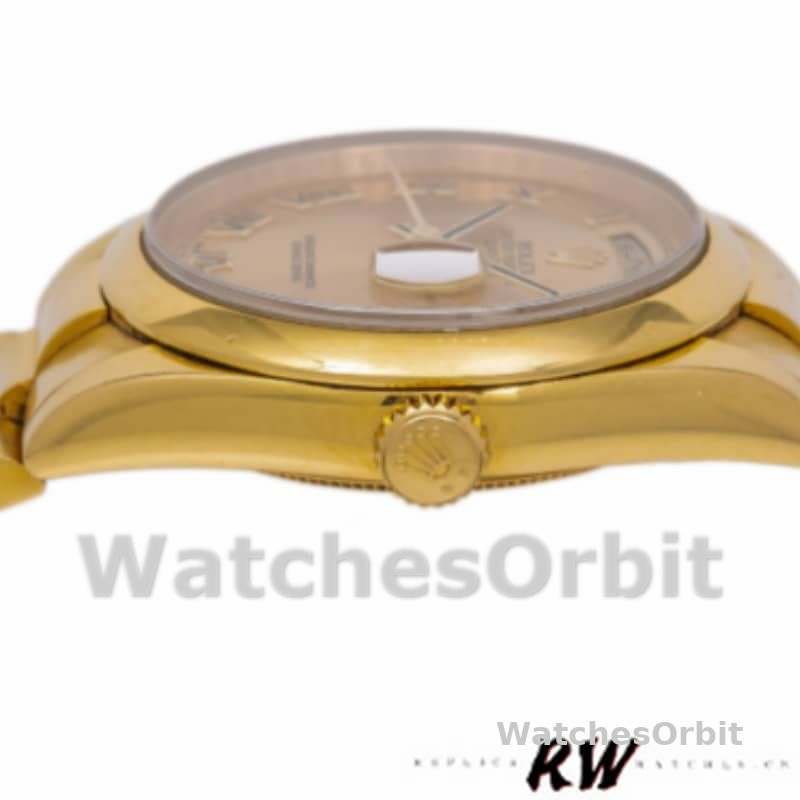 Rolex Day-Date 118208 Champagne Dial Roman Numerals 36mm Unisex Replica Watch