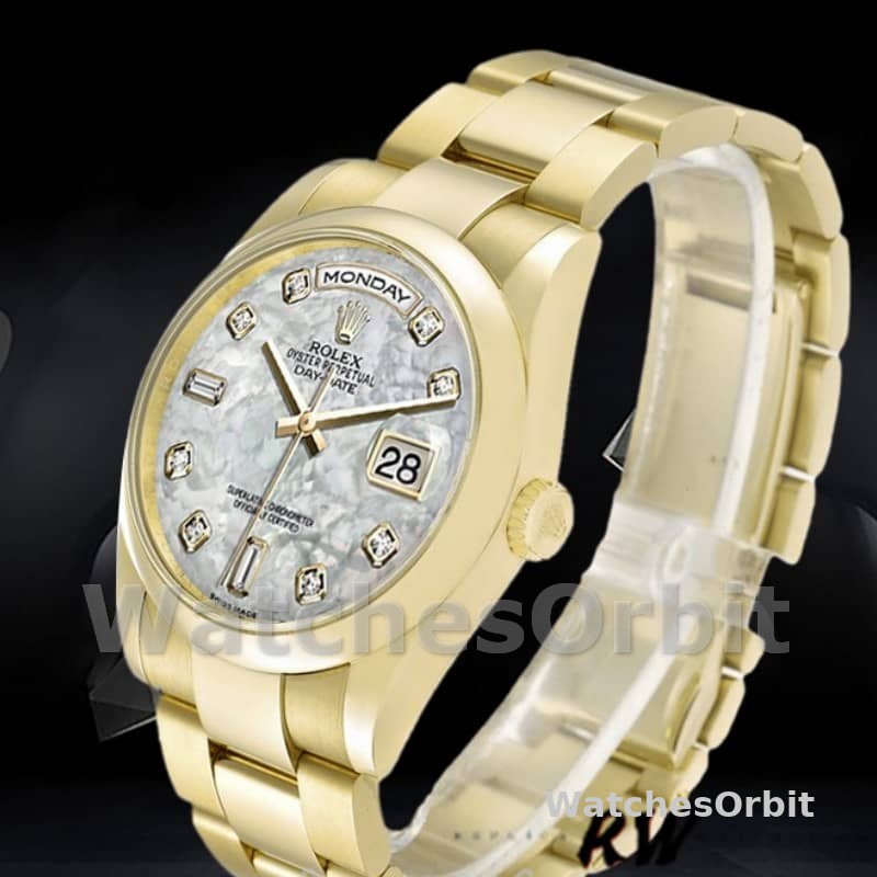 Rolex Day-Date 118208 Mother of Pearl Diamond Dial 36mm Unisex Replica Watch