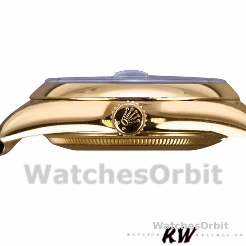 Rolex Day-Date 118208 Yellow Gold Blue Diamond Dial 36mm Unisex Replica Watch