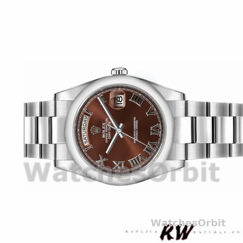 Rolex Day-Date 118209 Chocolate Brown Diamonds Dial 36mm Unisex Replica Watch
