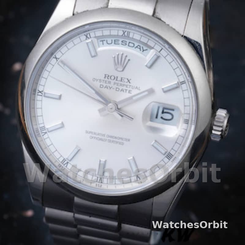 Rolex Day-Date 118209 Oyster Bracelet White Dial 36mm Unisex Replica Watch