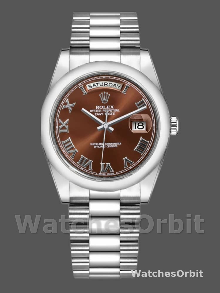 Rolex Day-Date 118209 White Gold Chocolate Brown Dial 36mm Unisex Replica Watch
