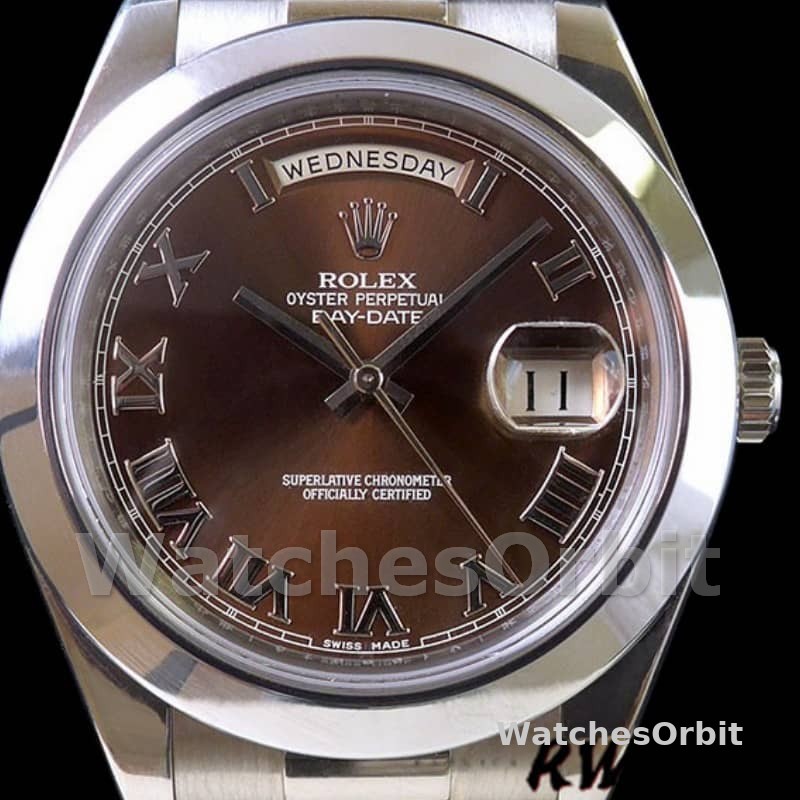 Rolex Day-Date 118209 White Gold Chocolate Brown Dial 36mm Unisex Replica Watch