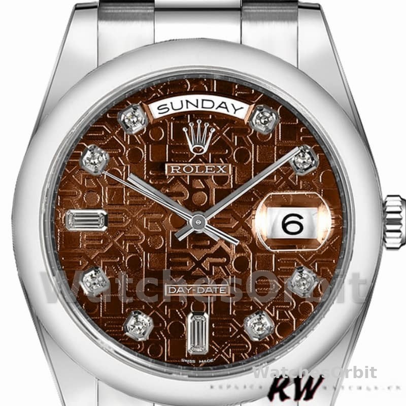 Rolex Day-Date 118209 White Gold Jubilee Chocolate Brown Dial 36mm Unisex Replica Watch