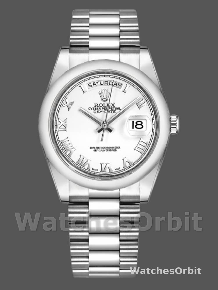 Rolex Day-Date 118209 White Gold White Dial 36mm Unisex Replica Watch