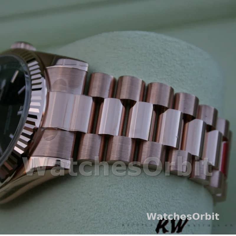 Rolex Day-Date 118235 Black Dial Rose Gold 36mm Unisex Replica Watch