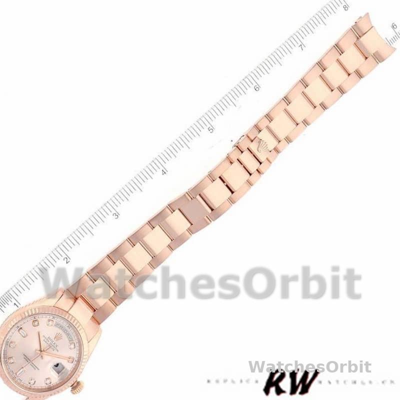 Rolex Day-Date 118235 Everose Gold Pink Diamond Dial 36mm Lady Replica Watch