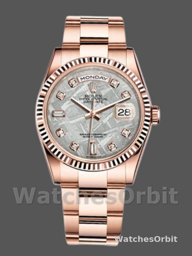 Rolex Day-Date 118235 Meteorite Diamond Dial 36mm Unisex Replica Watch
