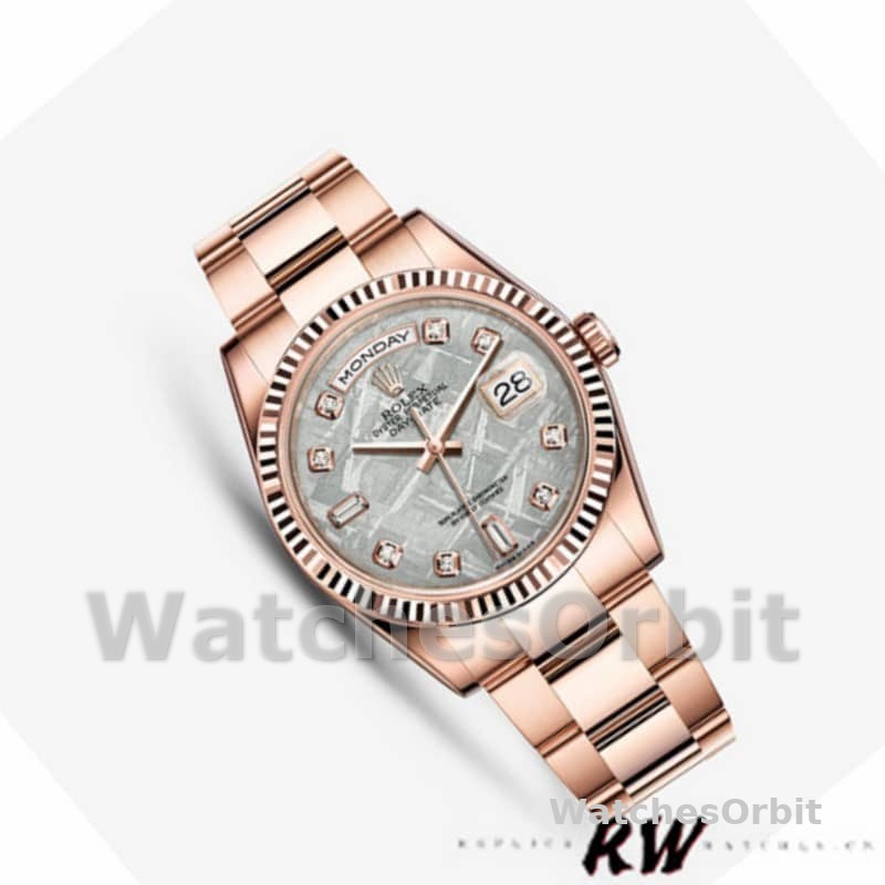 Rolex Day-Date 118235 Meteorite Diamond Dial 36mm Unisex Replica Watch