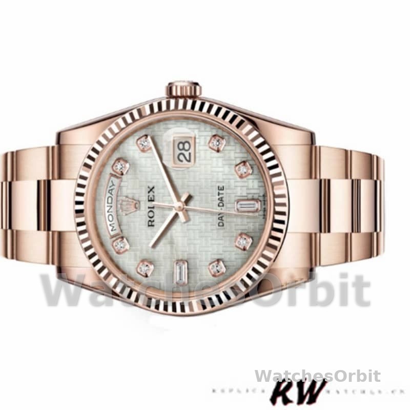 Rolex Day-Date 118235 Mother of Pearl White Dial 36mm Unisex Replica Watch