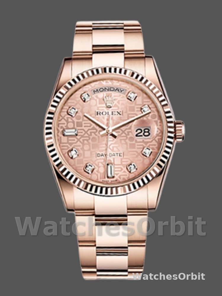 Rolex Day-Date 118235 Pink Jubilee dial 36mm Lady Replica Watch