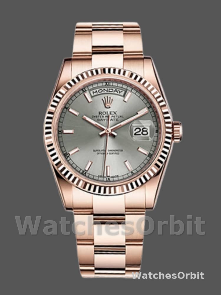 Rolex Day-Date 118235 Rhodium Grey Dial 36mm Unisex Replica Watch