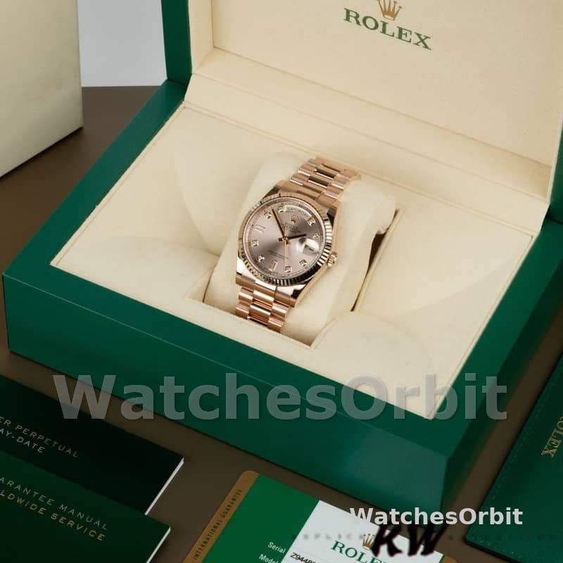 Rolex Day-Date 118235 Rose Gold Champagne Diamond Dial 36mm Unisex Replica Watch