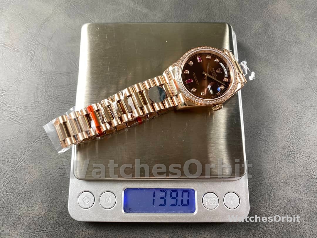 Rolex Day-Date 118235 Rose Gold Chocolate Brown Dial 36mm Unisex Replica Watch