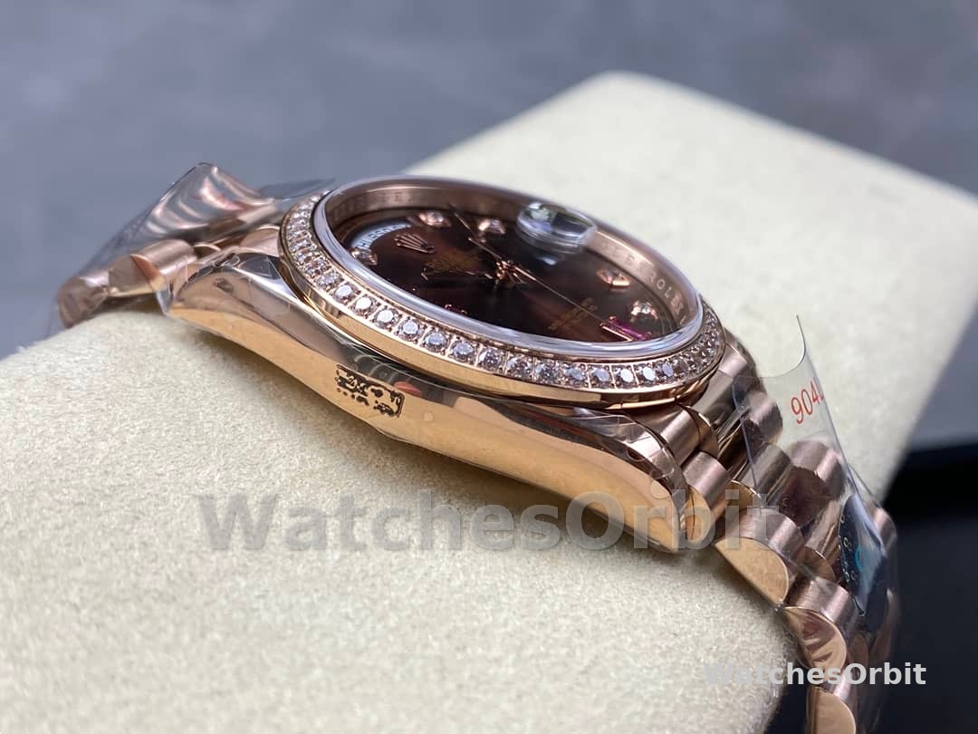 Rolex Day-Date 118235 Rose Gold Chocolate Brown Dial 36mm Unisex Replica Watch