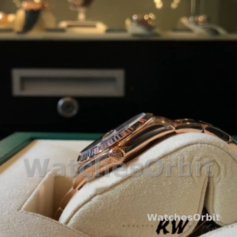 Rolex Day-Date 118235 Rose Gold Chocolate Diamond Dial 36mm Unisex Replica Watch