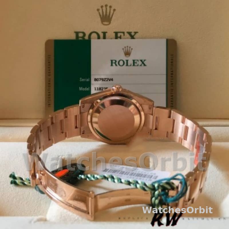 Rolex Day-Date 118235 Rose Gold Chocolate Diamond Dial 36mm Unisex Replica Watch
