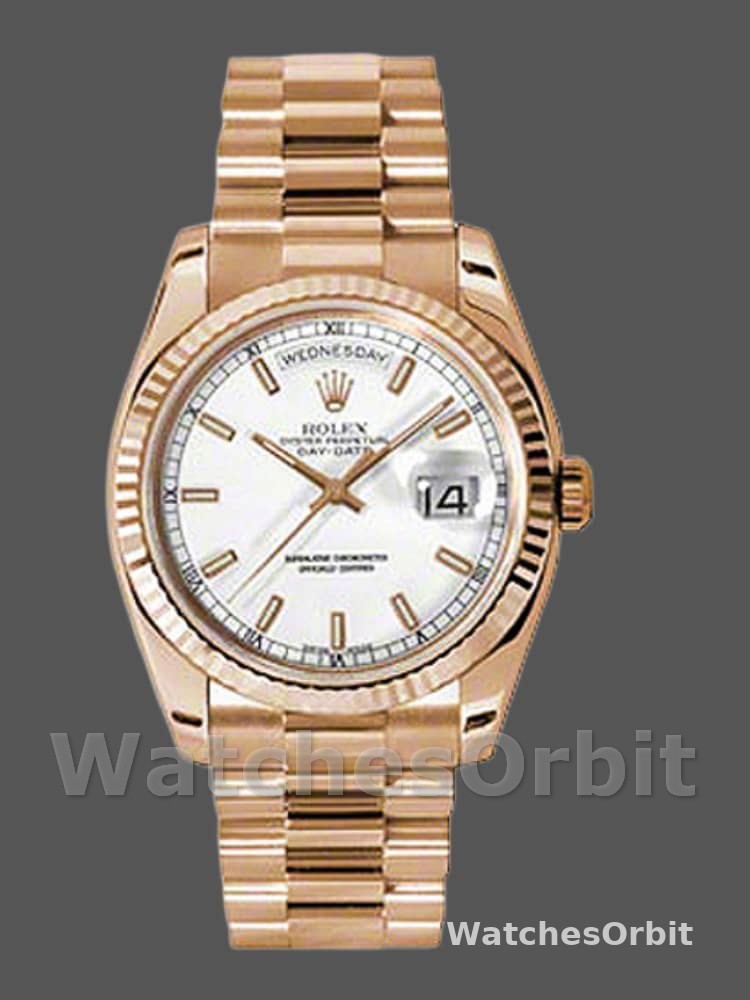 Rolex Day-Date 118235 White Dial 36mm Unisex Replica Watch