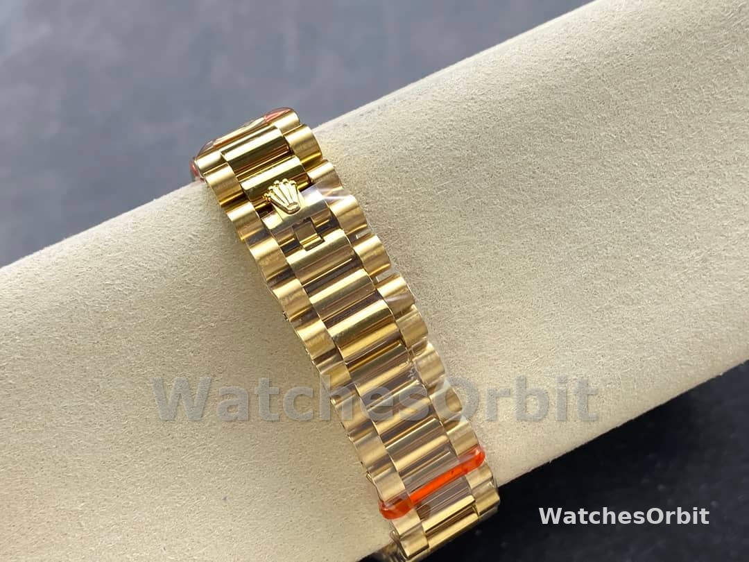 Rolex Day Date 118238 Black Diamond Dial Fluted Bezel 36mm Mens Replica Watch