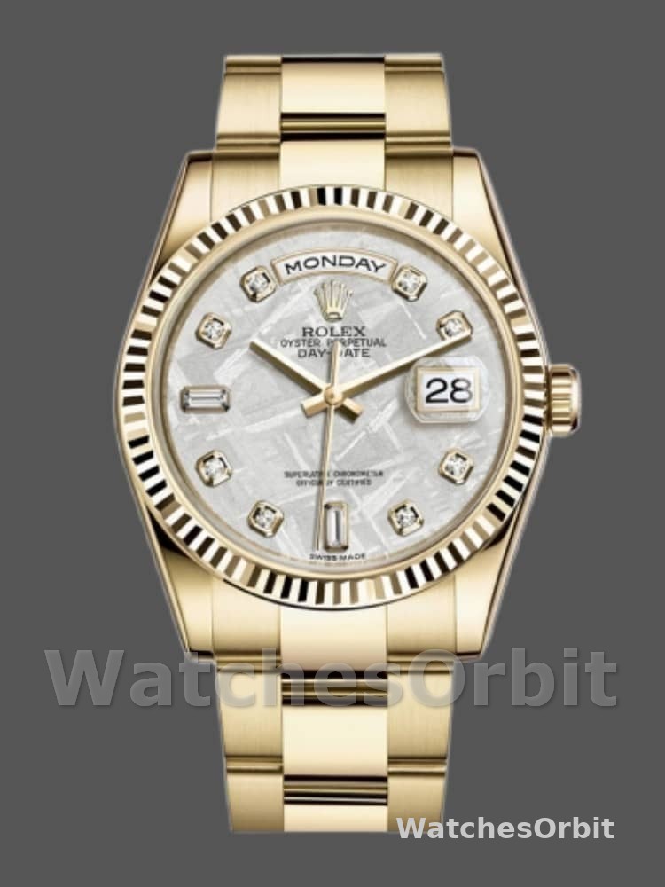 Rolex Day-Date 118238 Diamond Meteorite Dial 36mm Unisex Replica Watch