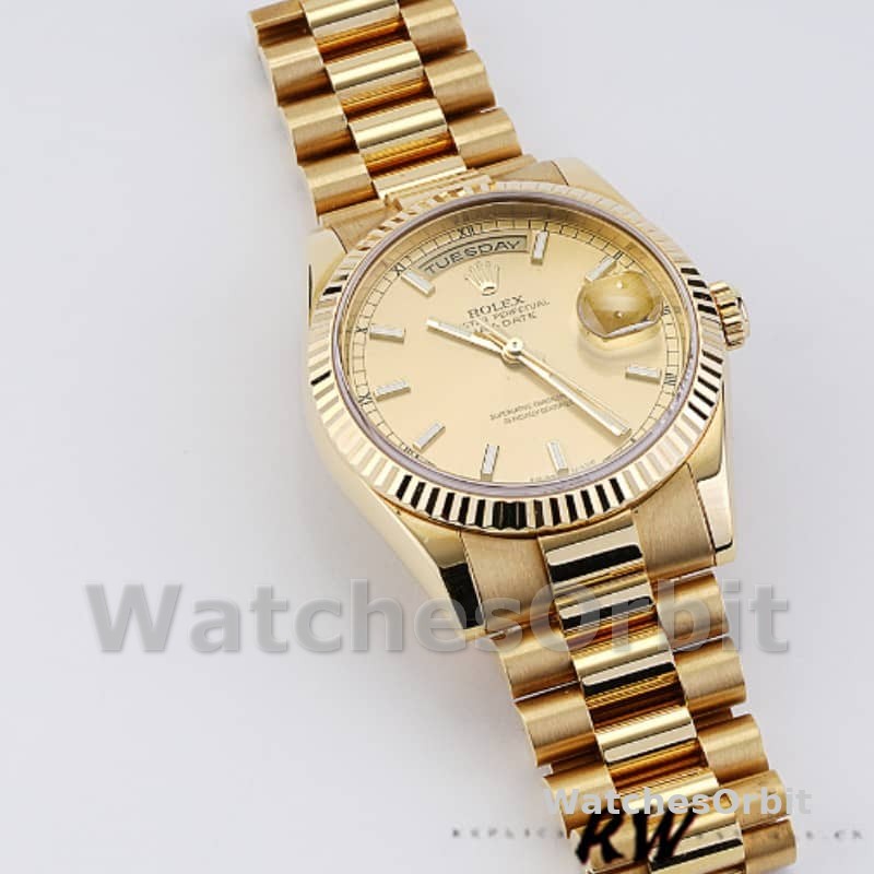 Rolex Day-Date 118238 Fluted Bezel Champagne Dial 36mm Unisex Replica Watch
