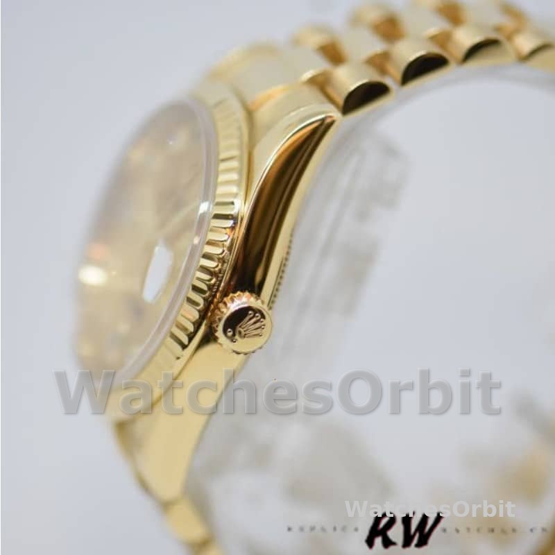 Rolex Day-Date 118238 Yellow Gold Champagne Jubilee Diamond Dial 36mm Unisex Replica Watch