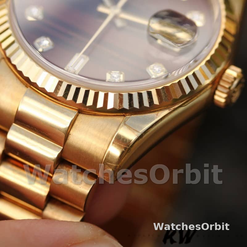 Rolex Day-Date 118238 Yellow Gold Diamond Bulls Eye Dial 36mm Unisex Replica Watch