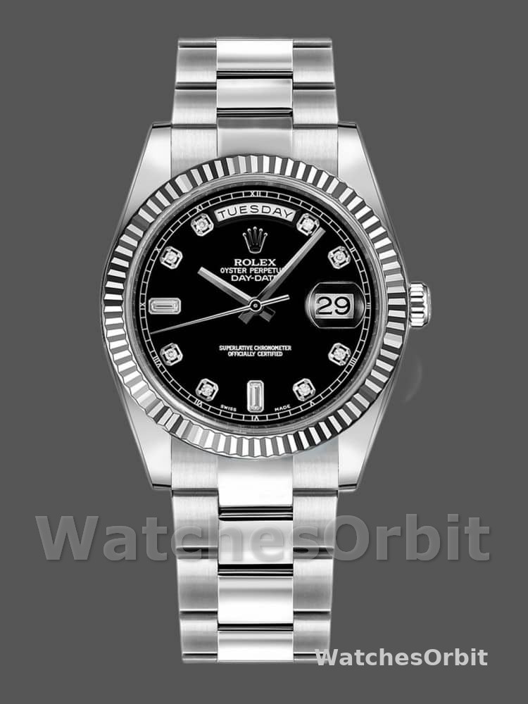 Rolex Day-Date 118239 Black Diamonds Dial 36mm Unisex Replica Watch