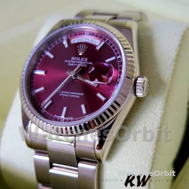 Rolex Day-Date 118239 Cherry Dial white gold 36mm Lady Replica Watch