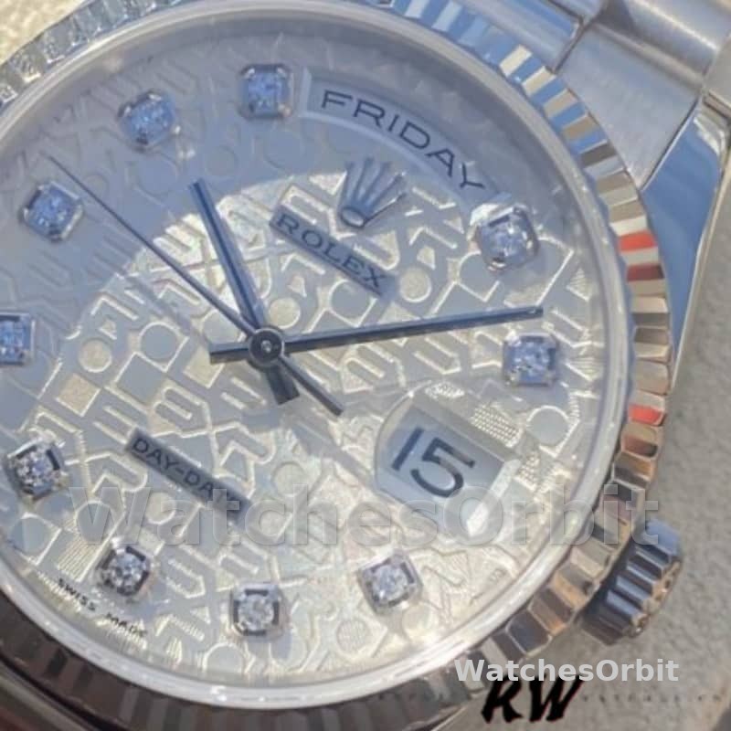 Rolex Day-Date 118239 Jubilee Silver Dial 36mm Unisex Replica Watch