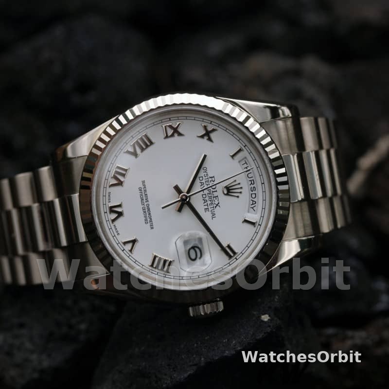 Rolex Day-Date 118239 Roman Numeral White Dial 36mm Unisex Replica Watch