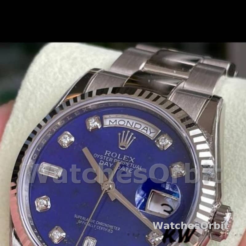 Rolex Day-Date 118239 White Gold Diamond Lapis Lazuli Blue Dial 36mm Unisex Replica Watch
