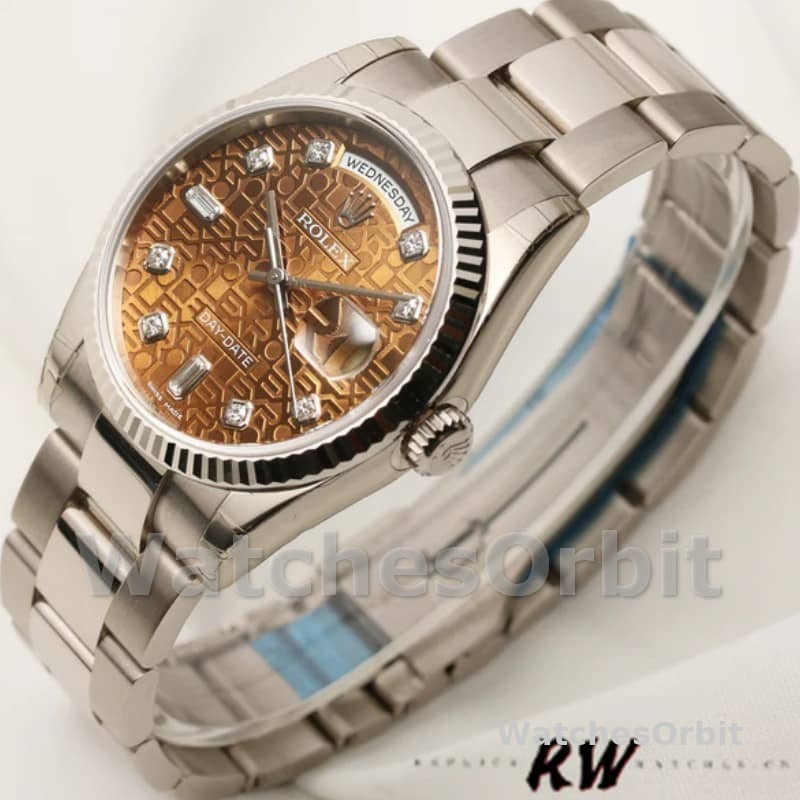 Rolex Day-Date 118239 White Gold Jubilee Chocolate Brown Dial 36mm Unisex Replica Watch