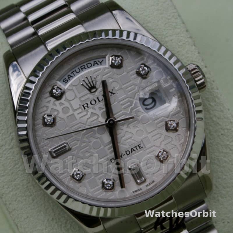 Rolex Day-Date 118239 white gold Jubilee Silver Dial 36mm Unisex Replica Watch