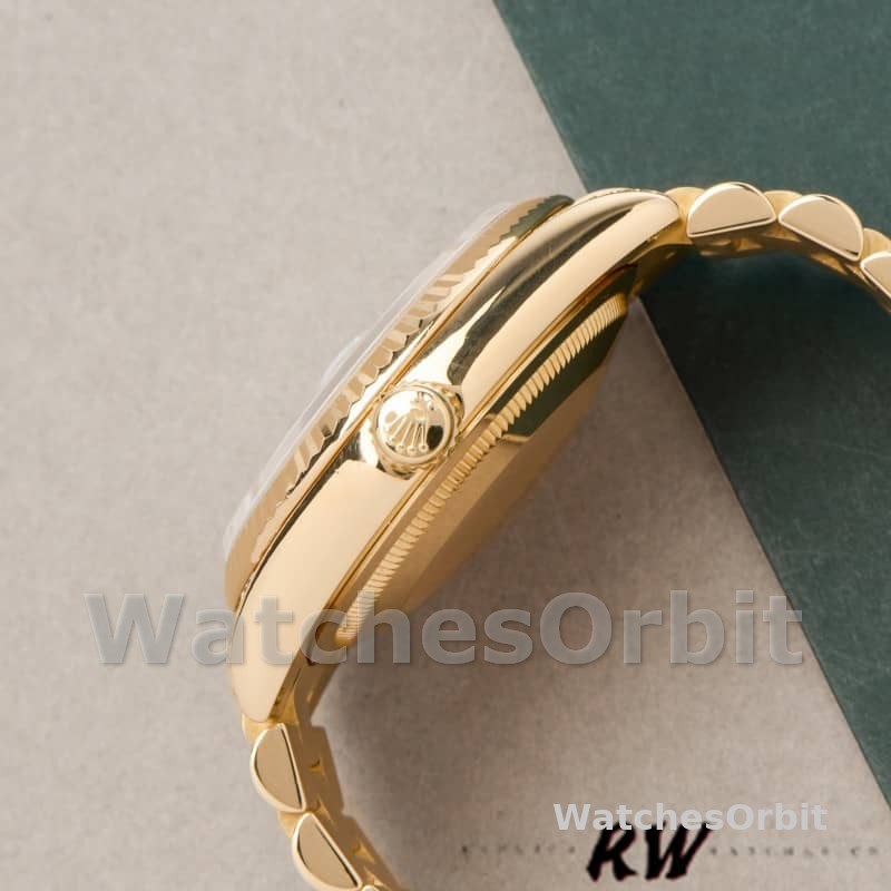 Rolex Day-Date 118338 Yellow gold Silver dial 36mm Unisex Replica Watch