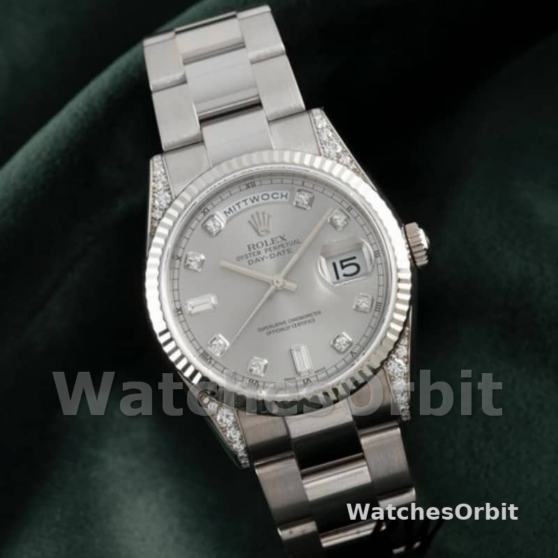 Rolex Day Date 118339 Silver Dial Fluted Bezel 36mm Unisex Replica Watch