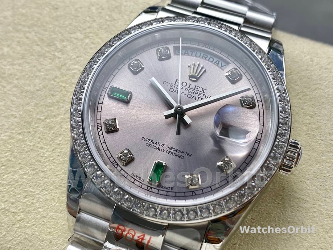 Rolex Day Date 118346 Rhodium Grey Dial 36mm Unisex Replica Watch