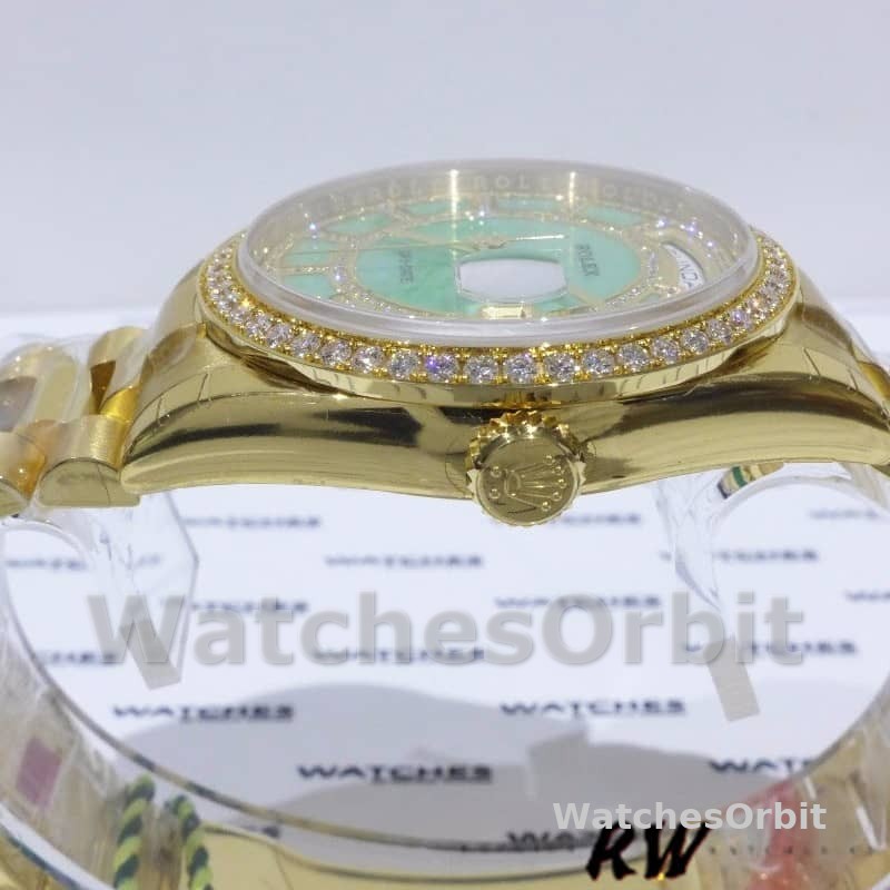 Rolex Day Date 118348 Green Dial Yellow Gold 36mm Unisex Replica Watch