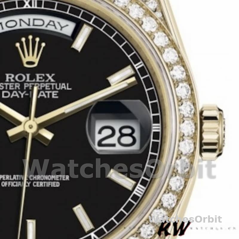 Rolex Day-Date 118388 Black Index Dial 36mm Unisex Replica Watch