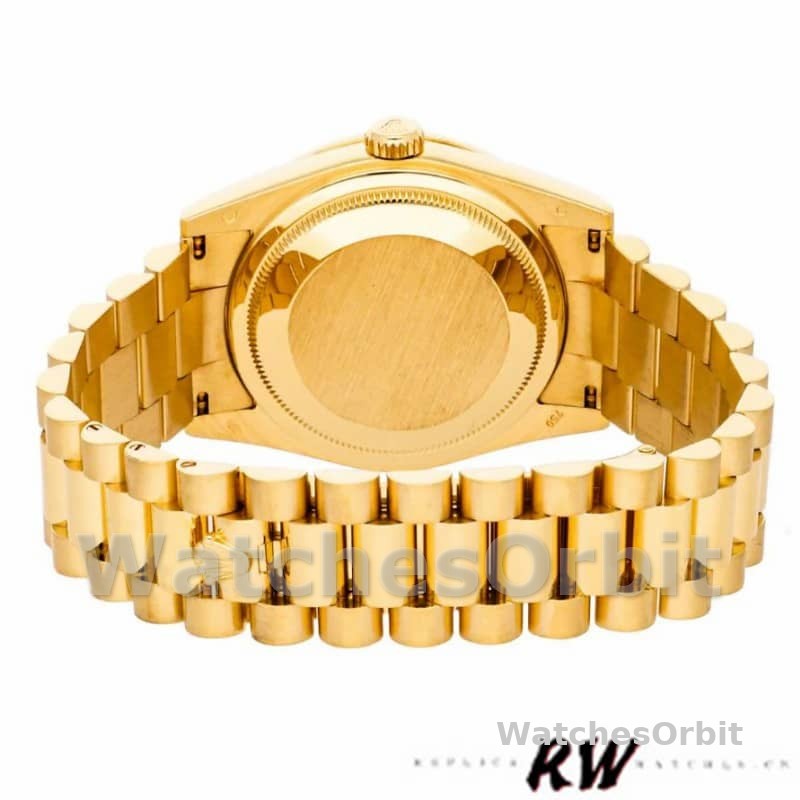 Rolex Day-Date 118388 Champagne Jubilee Diamond Dial Yellow Gold 36MM Unisex Replica Watch