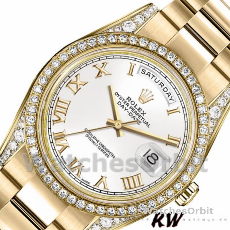 Rolex Day-Date 118388 White Roman Numeral Dial 36MM Unisex Replica Watch
