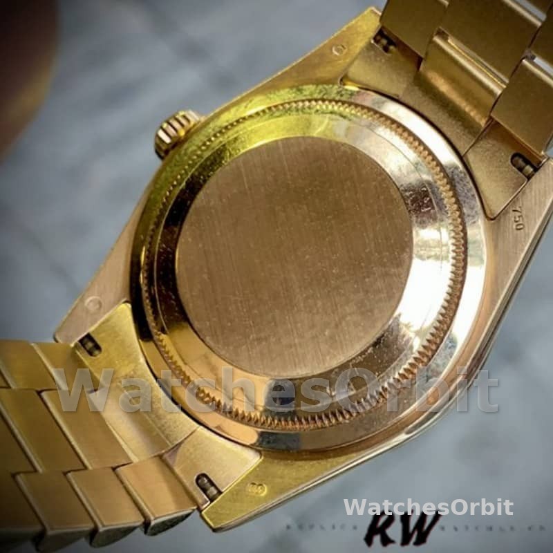 Rolex Day-Date 118388 Yellow Gold Black Index Dial 36mm Unisex Replica Watch