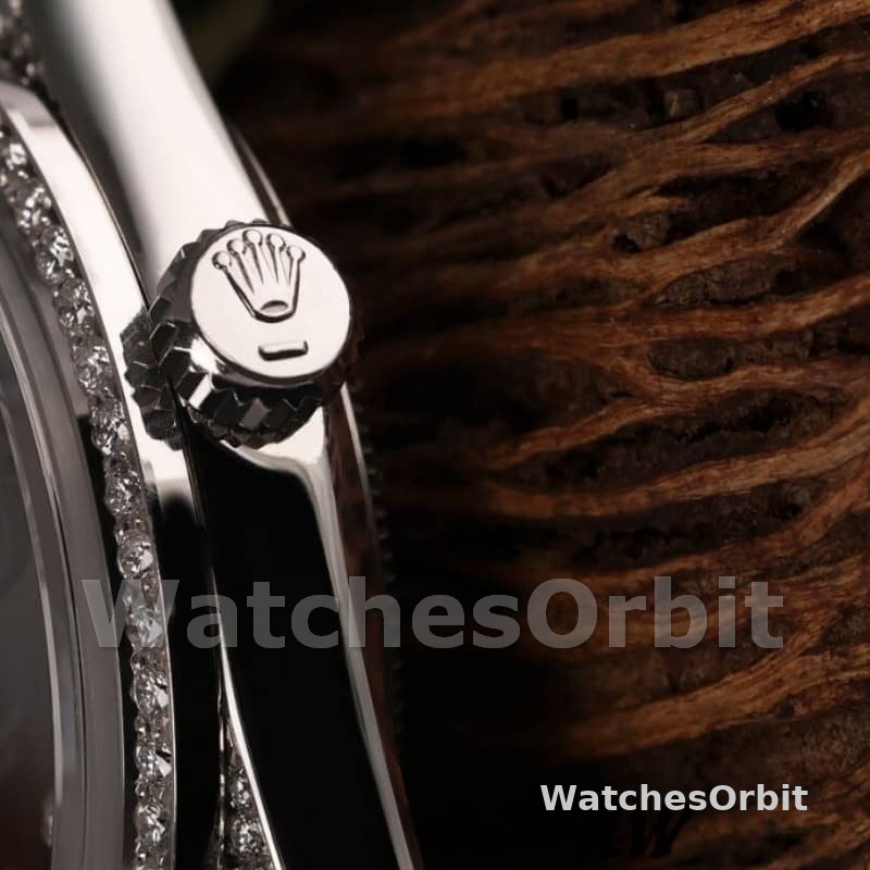 Rolex Day-Date 118389 Diamond Bezel Black Diamond Dial 36MM Unisex Replica Watch