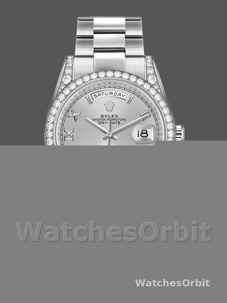Rolex Day-Date 118389 Silver Roman Numeral Dial 36MM Unisex Replica Watch