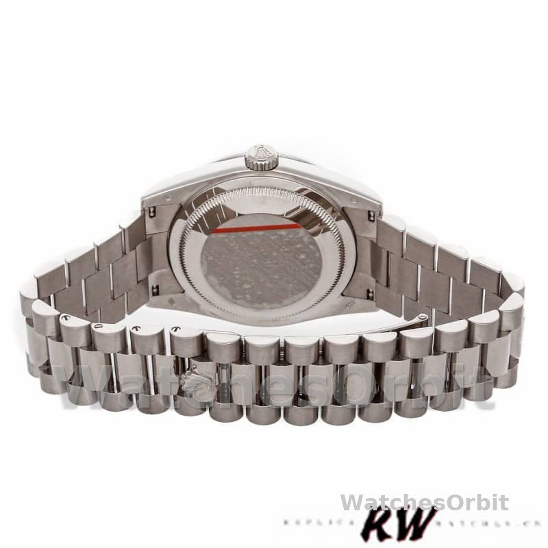 Rolex Day-Date 118389 White Gold Black Diamond Dial 36MM Unisex Replica Watch