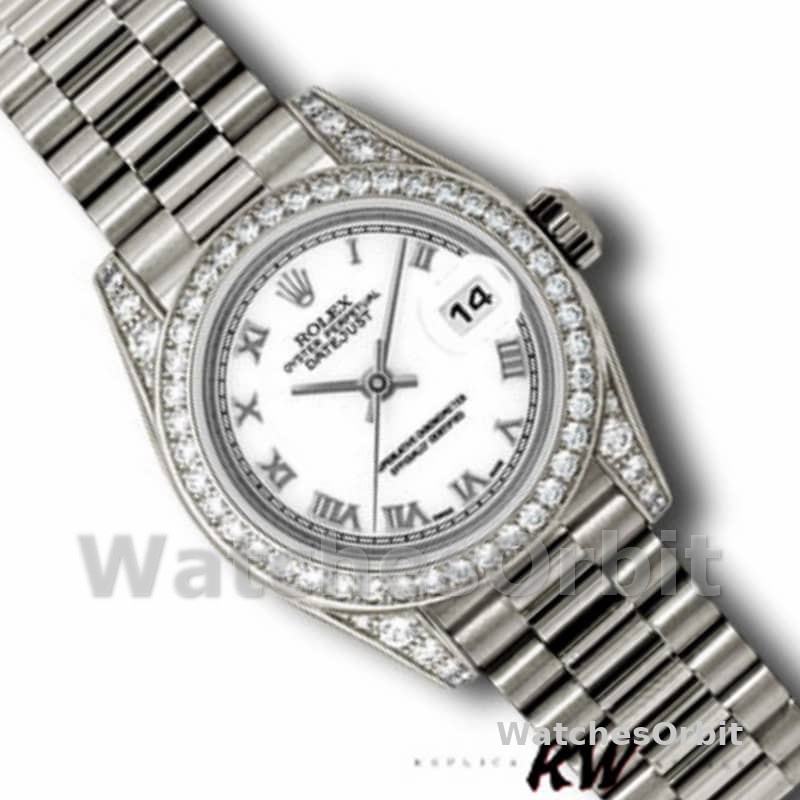 Rolex Day-Date 118389 White Gold White Roman Numeral Dial 36MM Unisex Replica Watch
