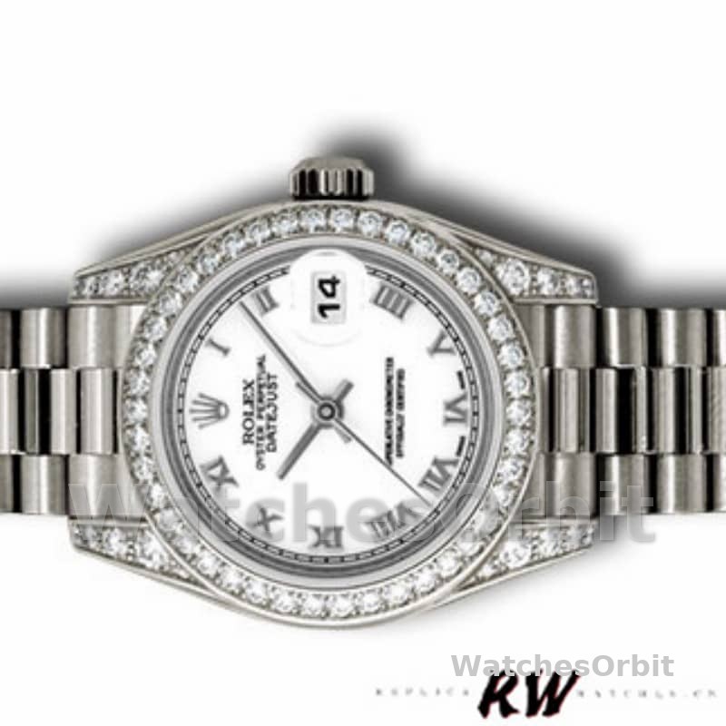 Rolex Day-Date 118389 White Gold White Roman Numeral Dial 36MM Unisex Replica Watch