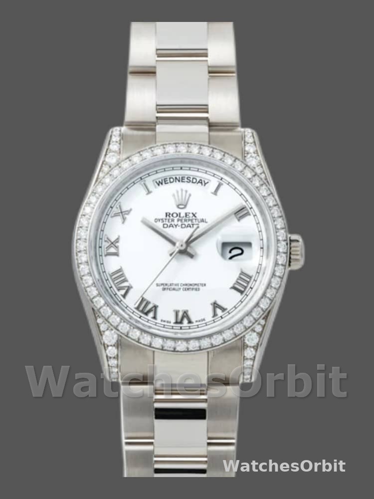 Rolex Day-Date 118389 White Roman Numeral Dial 36MM Unisex Replica Watch